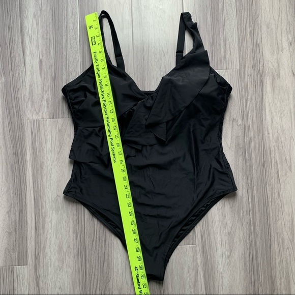 NWOT Kona Sol Black Ruffle 1 pc Swimsuit - Picture 8 of 10